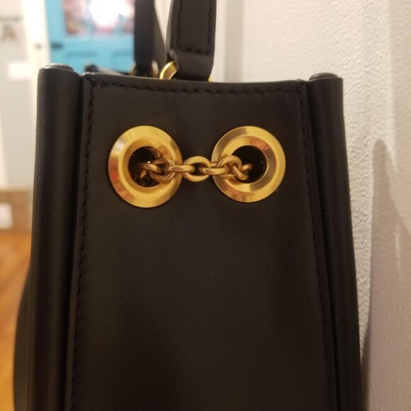 Donna Karan New York Plainview Chain Drawstring Crossbody Bag in Black - Picture 4 of 15